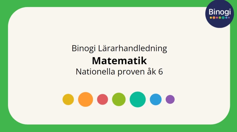 Binogis lärarhandledningen i Matematik inför Nationella proven åk 6